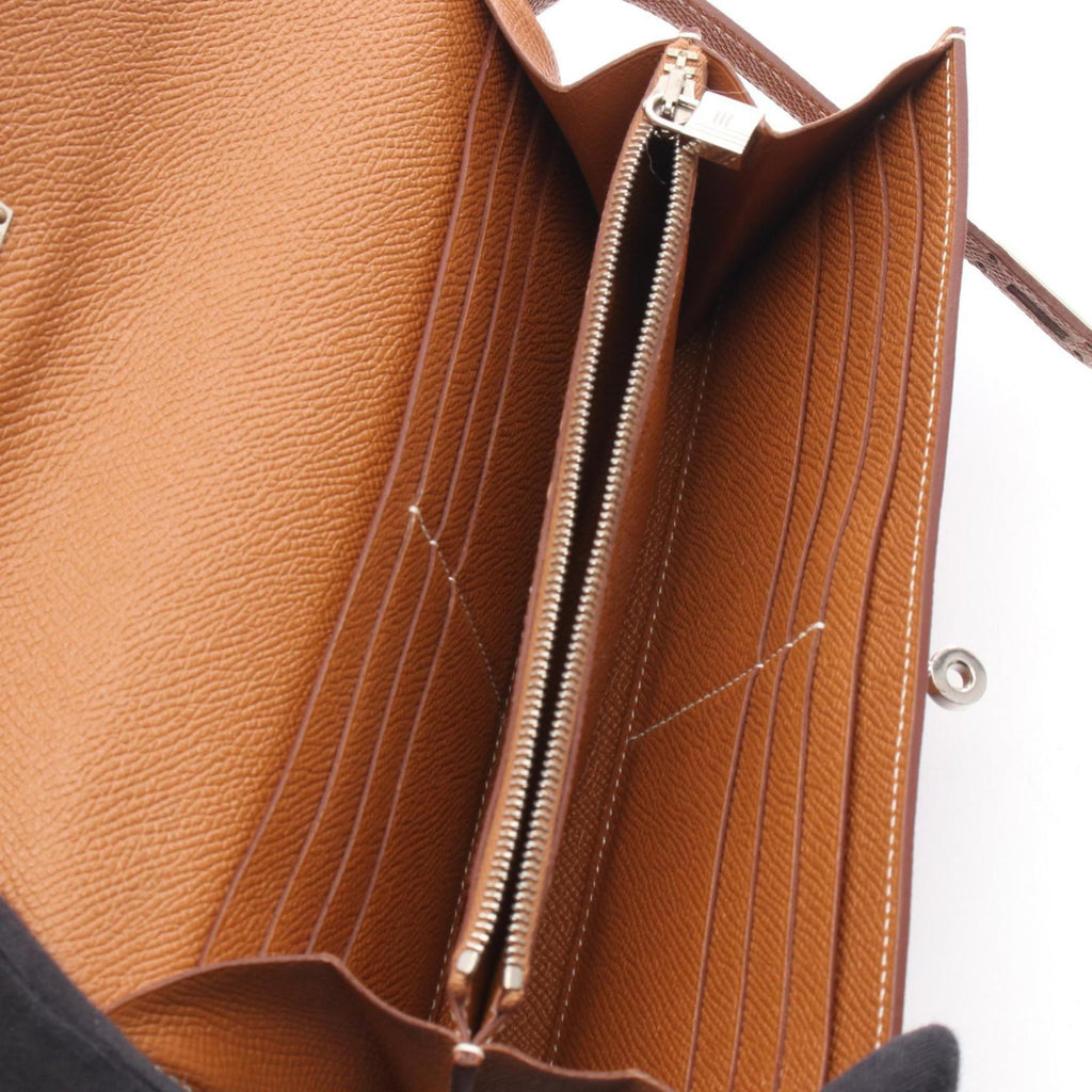 Hermes Hermès Kelly Wallet, long bifold wallet, leather, Epsom women's, brown