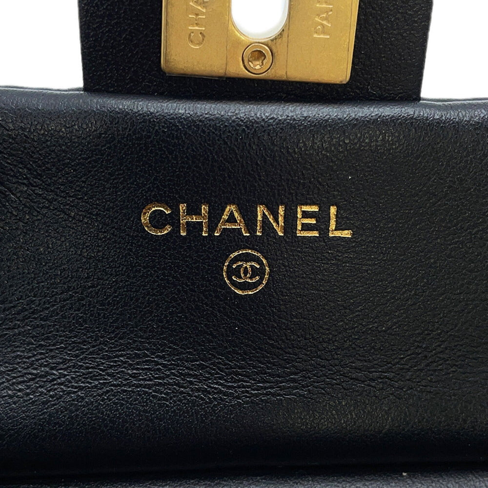 Chanel Chain Shoulder Bag Matelassé Coco Mark Lambskin AP2271 CHANEL Black Handbag Women's — Like New