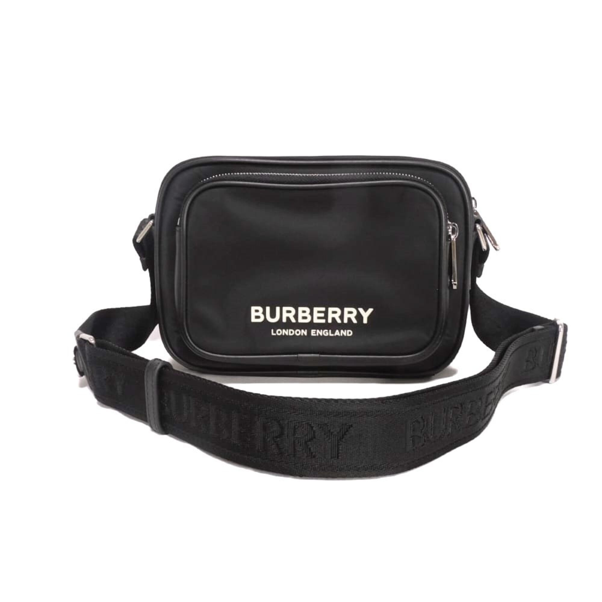 Burberry Paddy Logo Crossbody Shoulder Bag, Cotton Calfskin, Rubber Embossed Nylon, Black, 8049094, Men's — New - Store Return