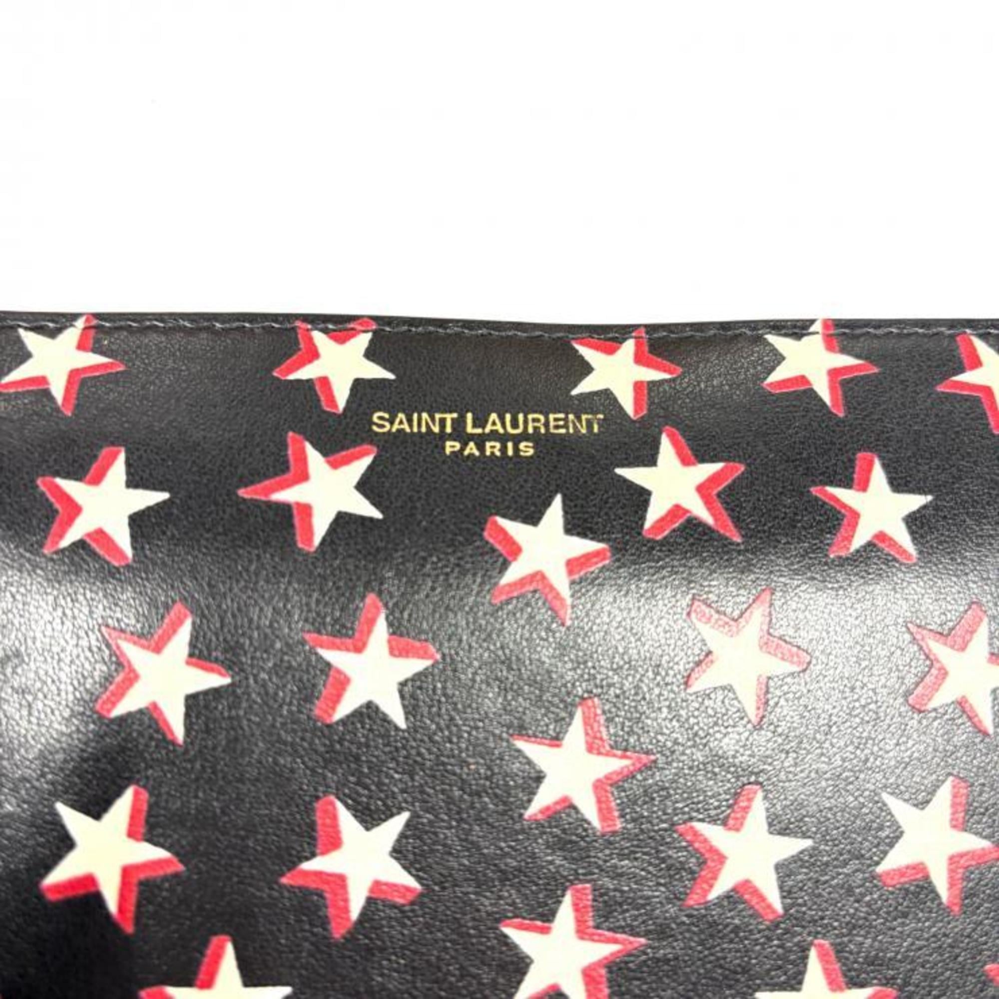 SAINT LAURENT Round Zip Long Wallet Star YSL Saint Laurent Paris