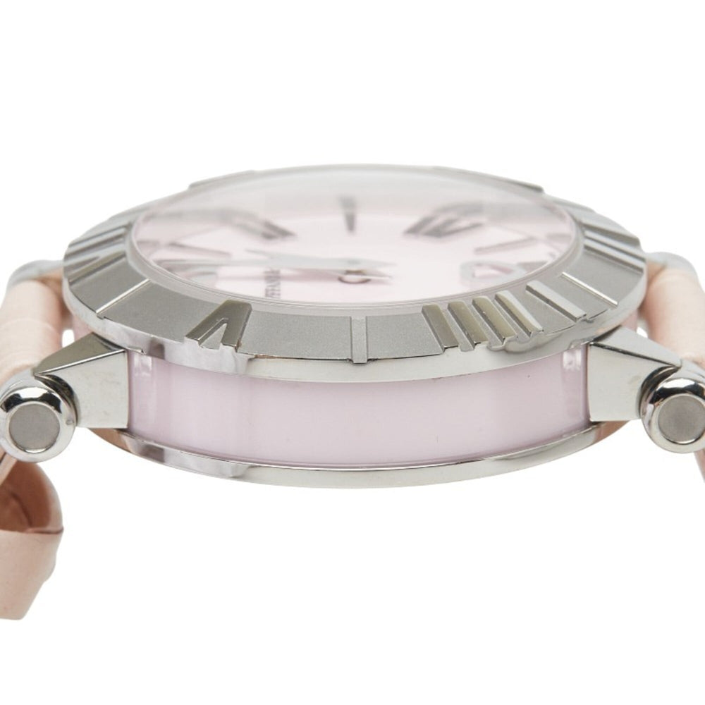 Tiffany & Co. Atlas Watch Z1300.11.11A31A41A Quartz Pink Dial Stainless Steel Leather Ceramic Ladies' — Very Good