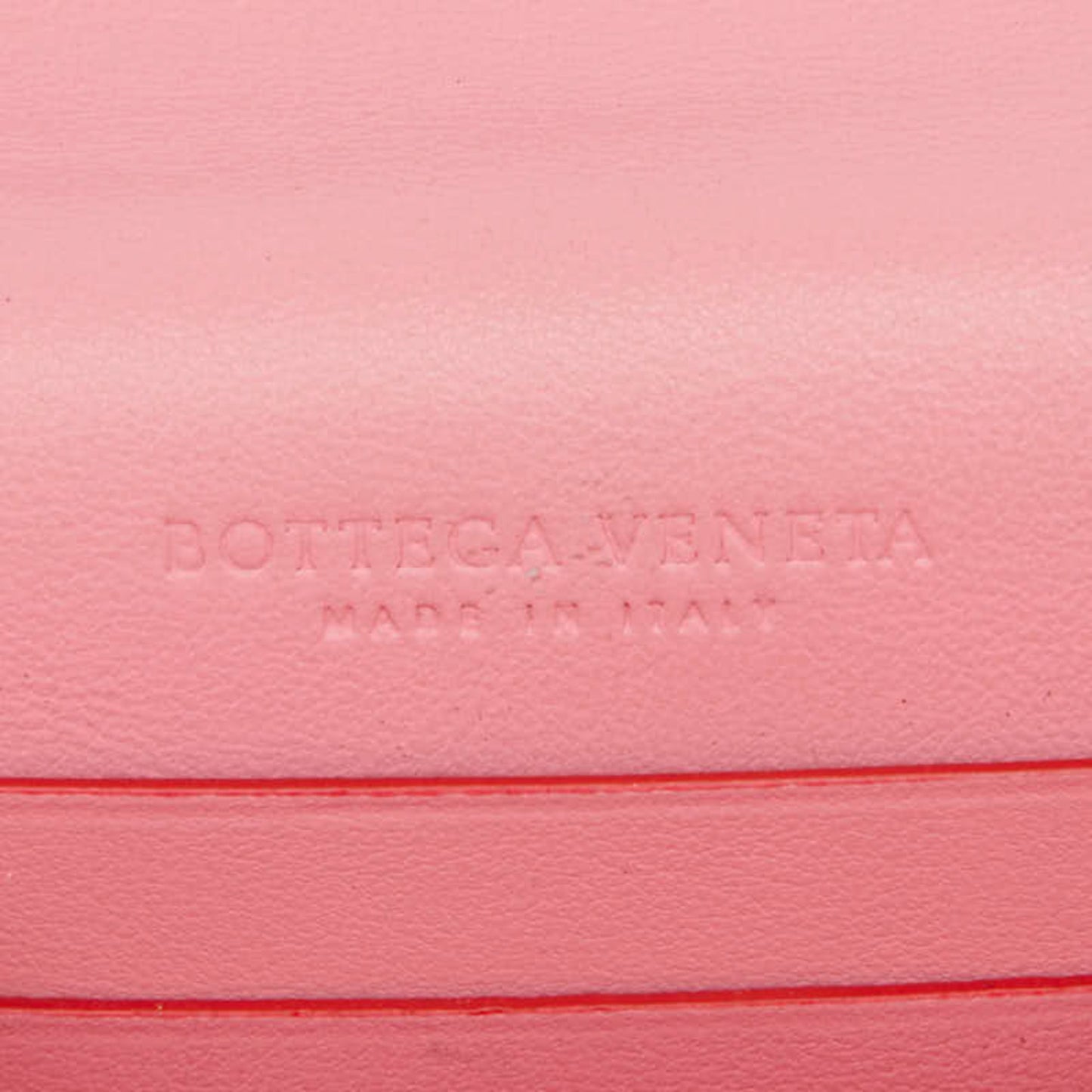 Bottega Veneta Intrecciato Bi-fold Wallet 577841 Red Pink Leather Women's BOTTEGAVENETA
