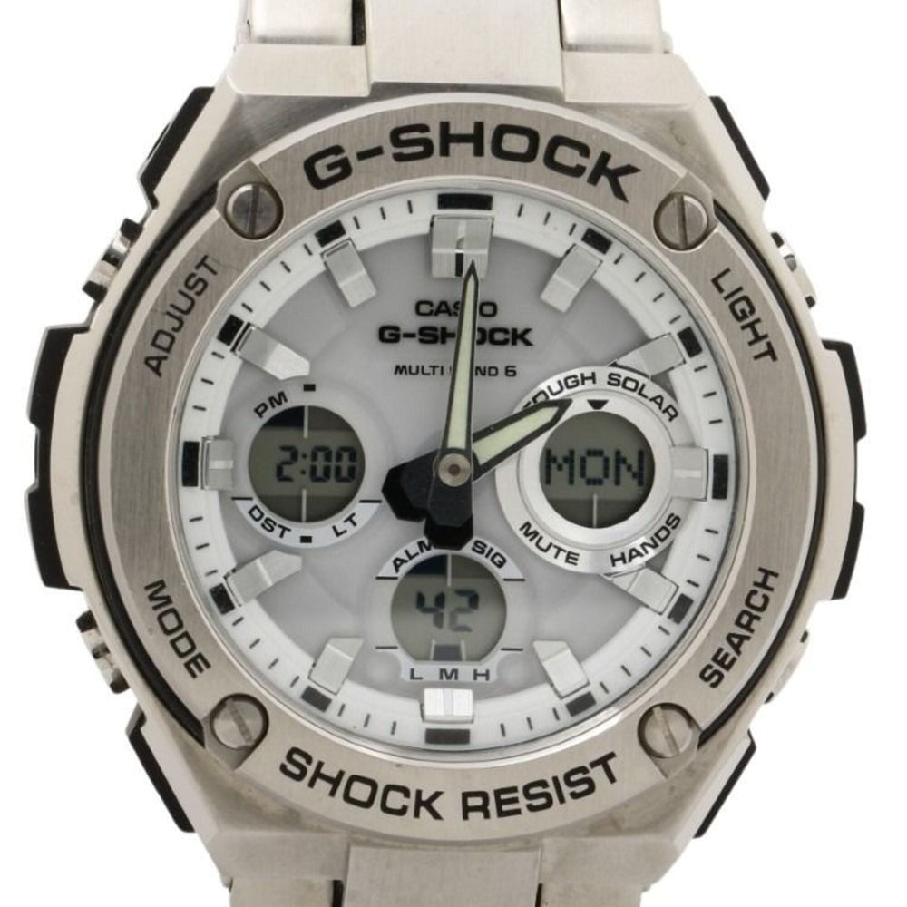 CASIO G-SHOCK G-STEEL GST-W100 Series GST-W110D-7AJF White Silver Resin/Stainless Steel Men's Watch — Good
