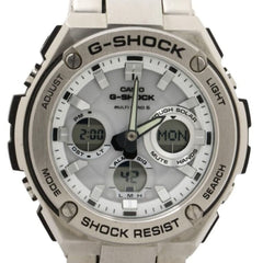 CASIO G-SHOCK G-STEEL GST-W100 Series GST-W110D-7AJF White Silver Resin/Stainless Steel Men's Watch — Good