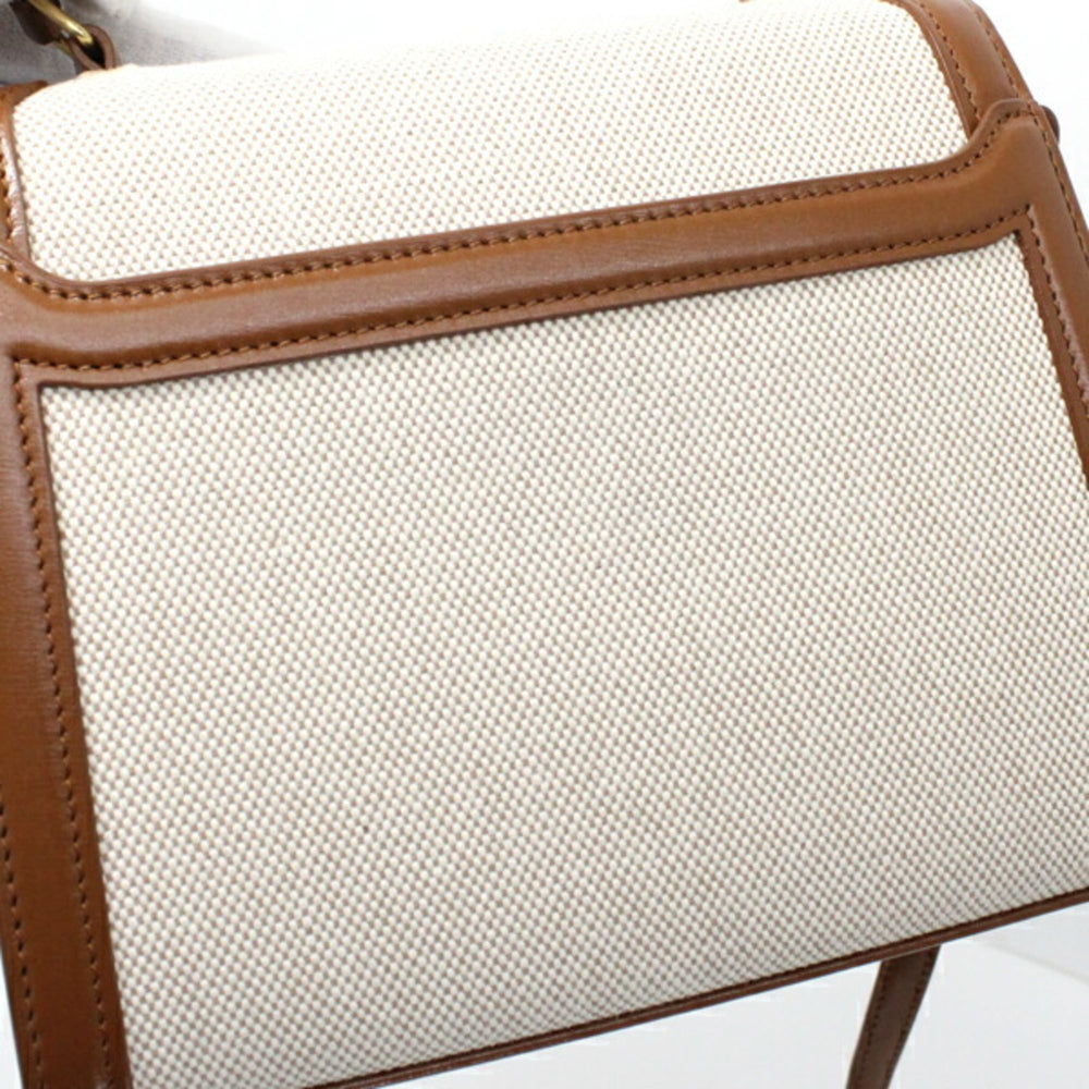 YSL Saint Laurent Cassandra Mini Shoulder Bag, Women's Canvas Brown, KM3046 — Like New