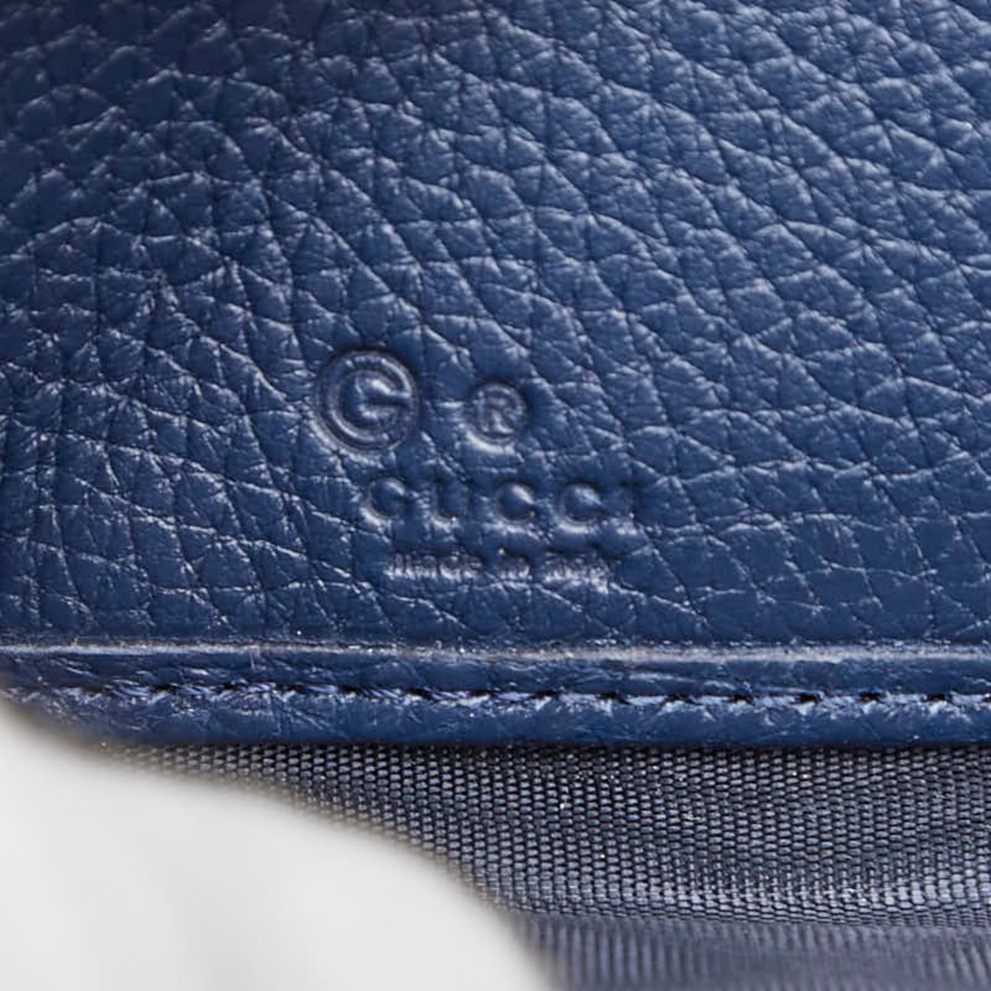 Gucci Jumbo GG Long Wallet with Round Zipper, 825958, Navy Leather, Men's, GUCCI