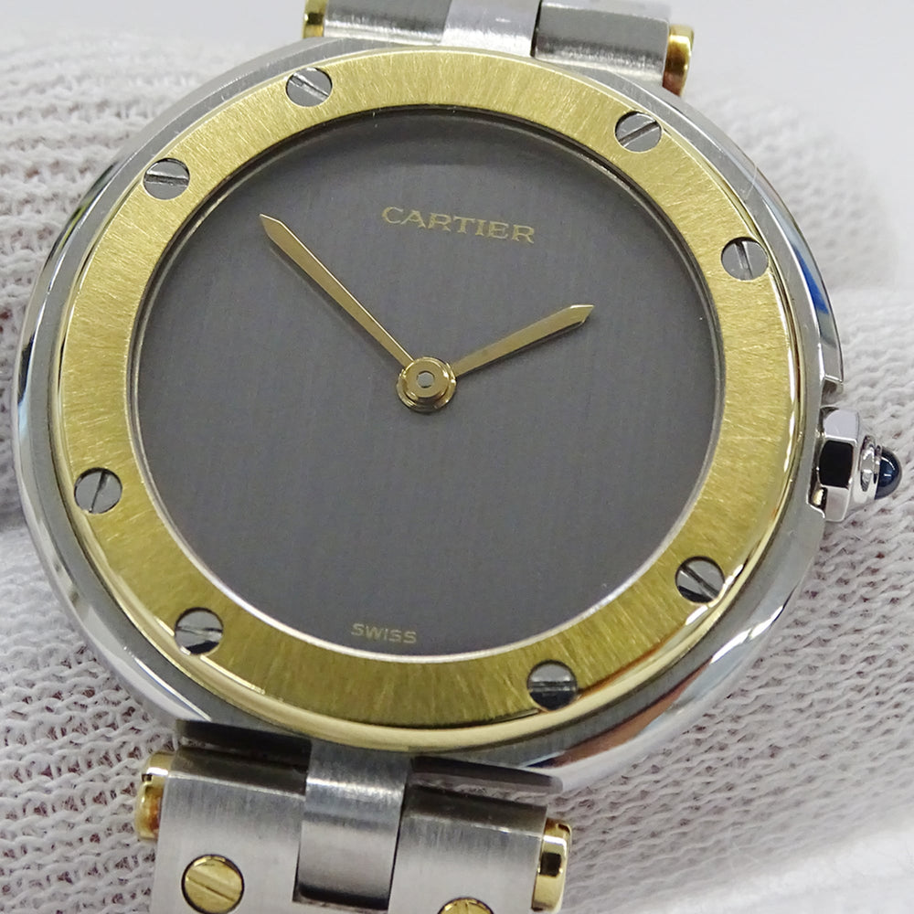 Cartier women's watch, Santos Vendôme SM, quartz movement, stainless steel (SS), gold (YG), model number 84041488 — Good
