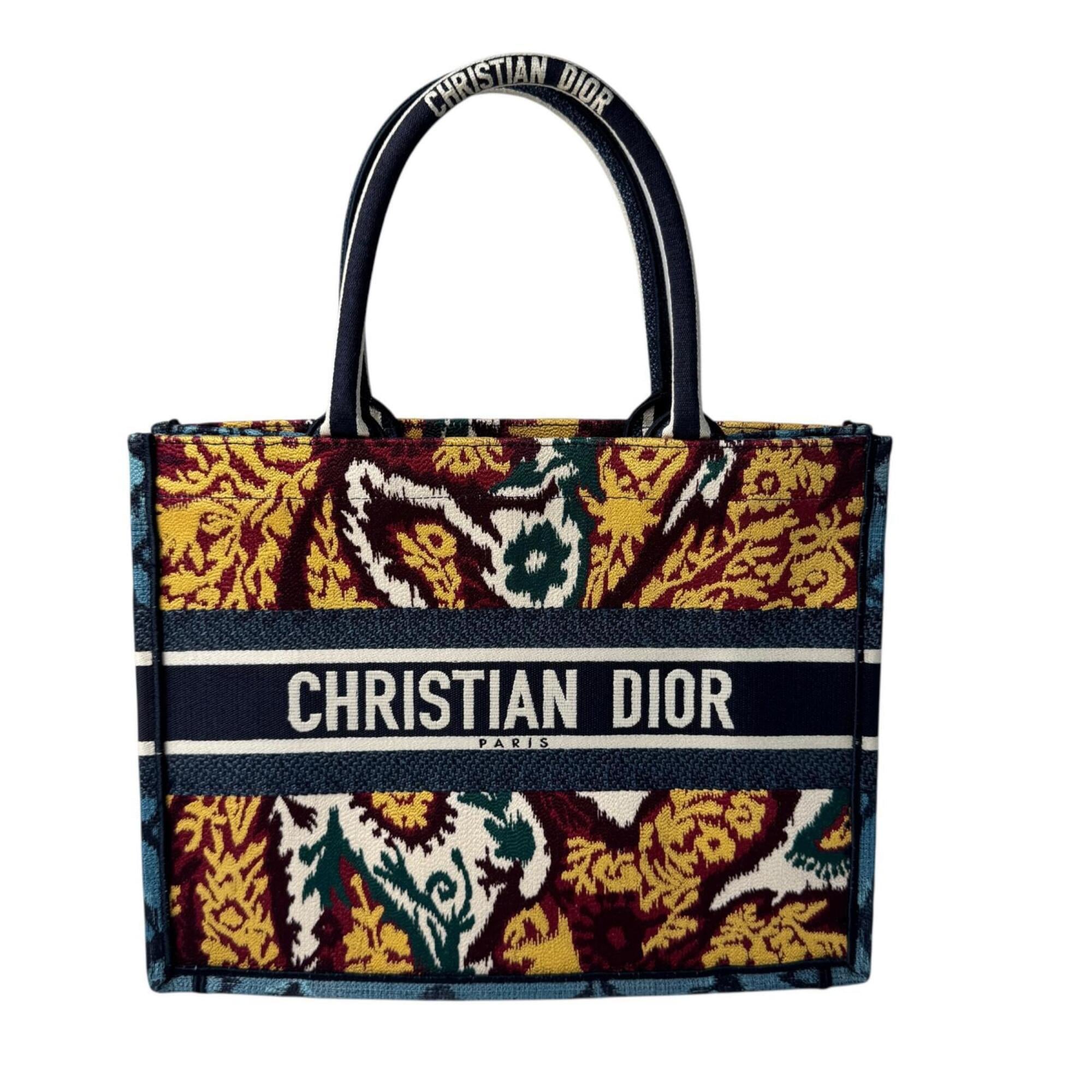 Christian Dior Book Tote Medium Cruise 2021 Paisley Embroidery Women's — Like New