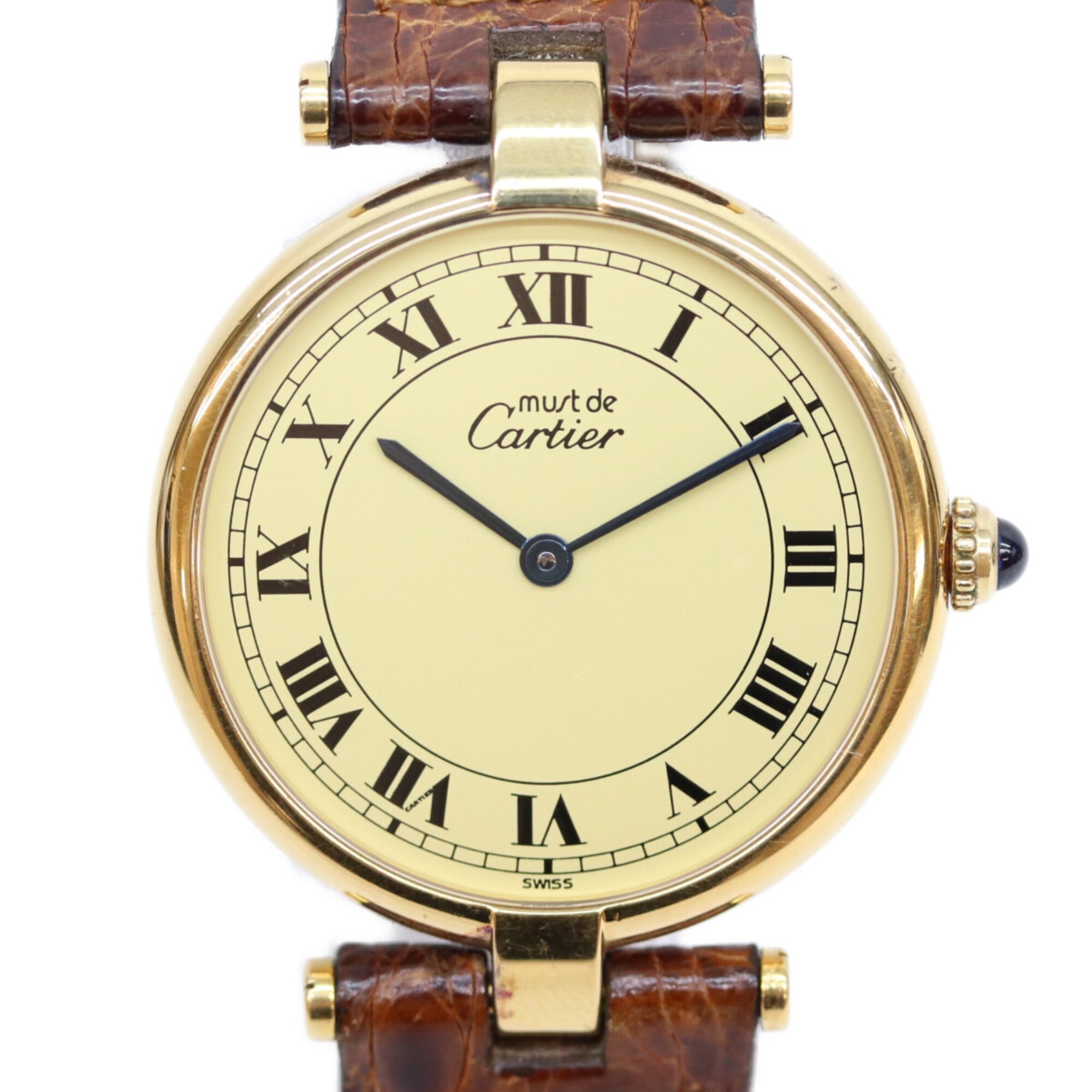 Cartier 90s 925 Must Vendôme Vermeil LM Quartz Watch, Gold with Ivory Dial, Ladies — Very Good
