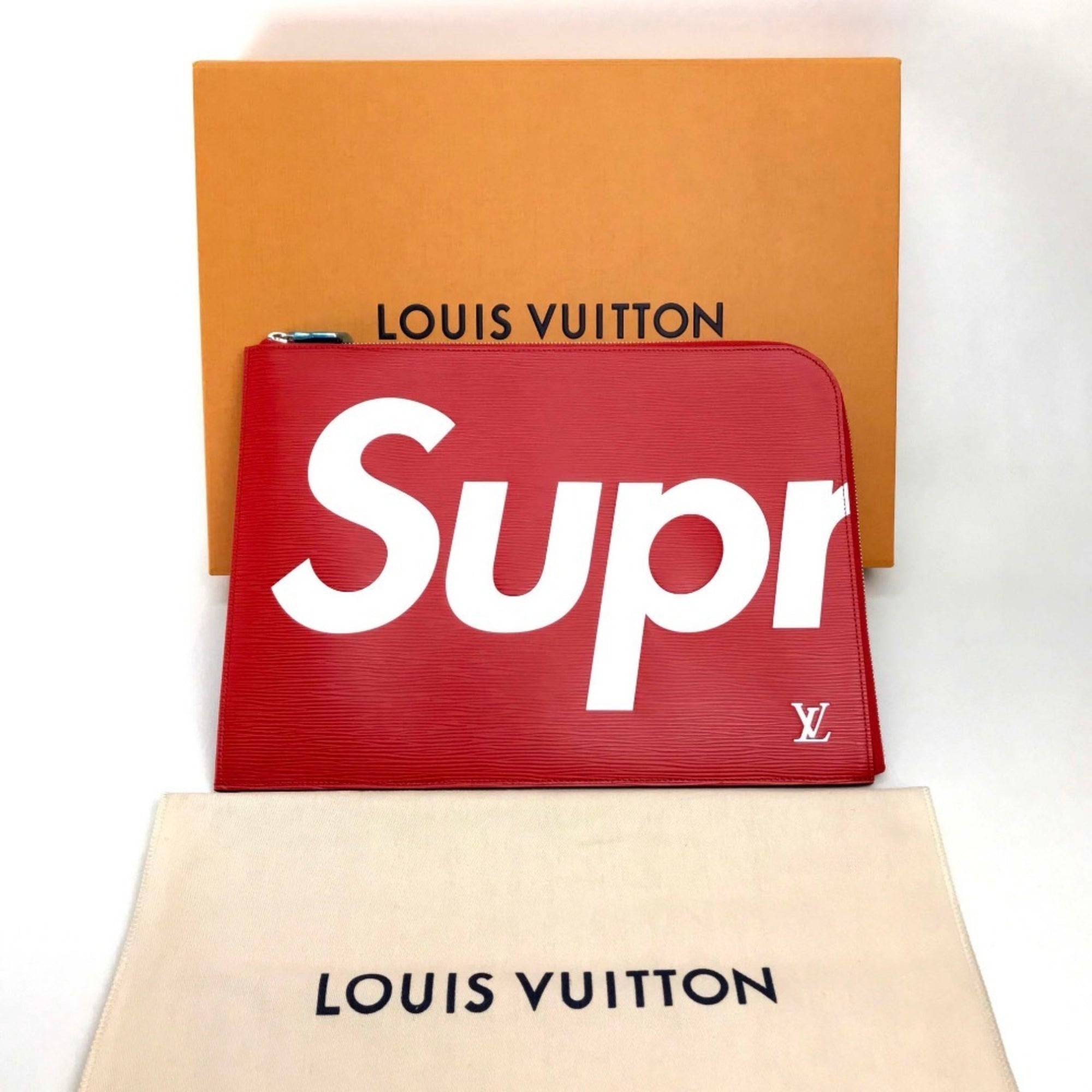 LOUIS VUITTON M67722 Louis Vuitton x Supreme Epi Leather Pochette Jour GM PO.JOUR SP EPI POCHETTE Clutch Bag in Leather, Red, for Men and Women — New - Store Return