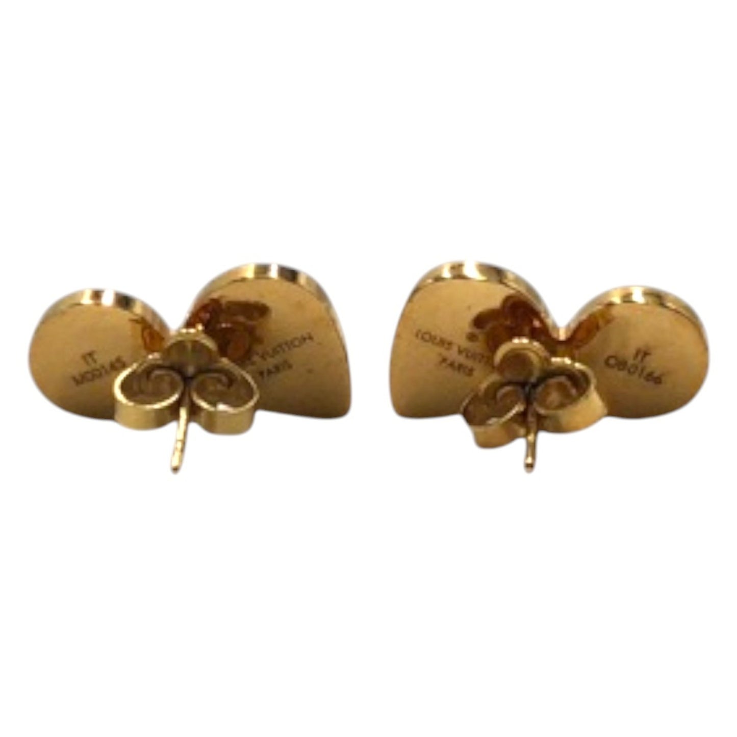 LOUIS VUITTON Pink Stone and Gold Metal Earrings IT M00145 for Women