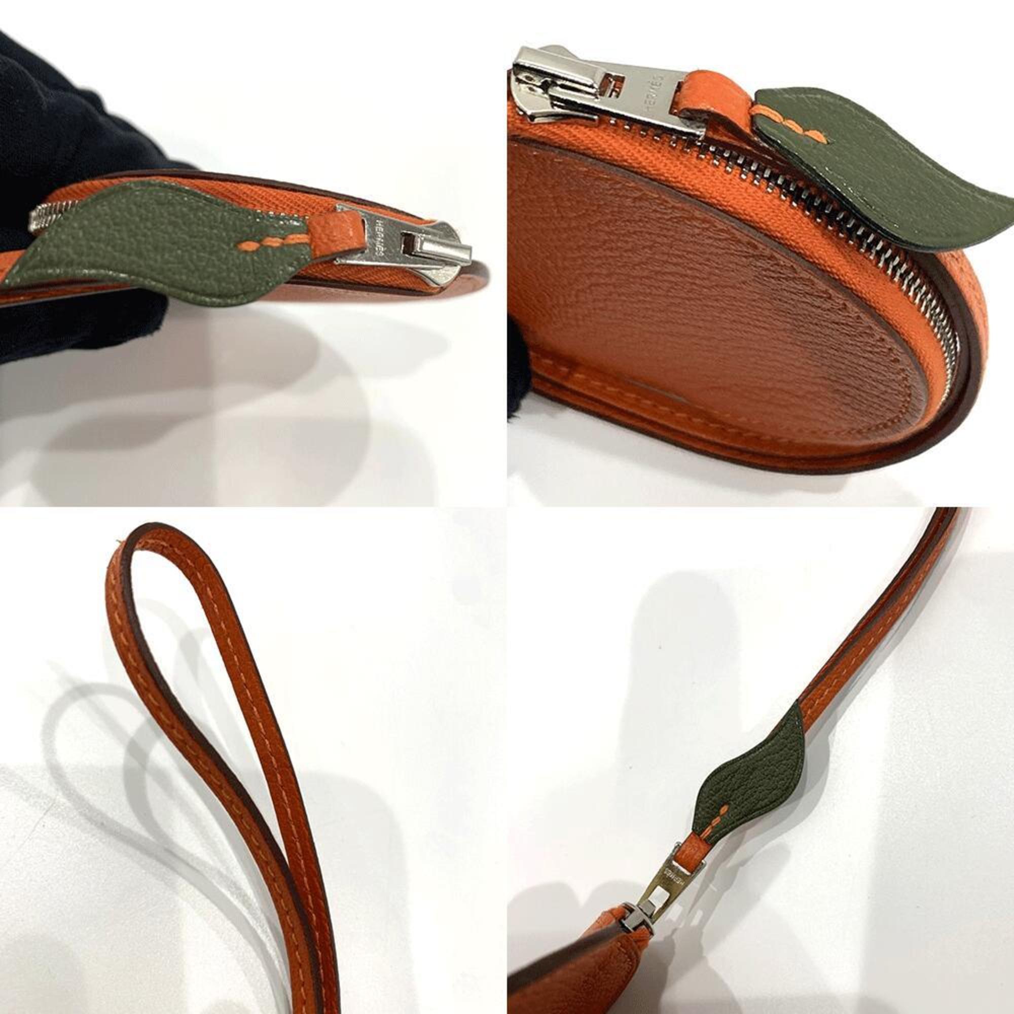 Hermes Coin Case Tutti Frutti Orange X Stamp Feu Chevre HERMES