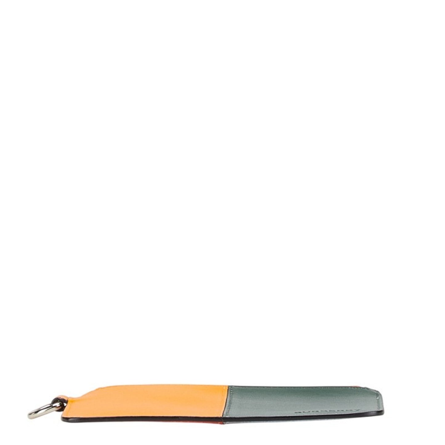 Burberry logo wallet/coin case in orange multicolored leather for women.