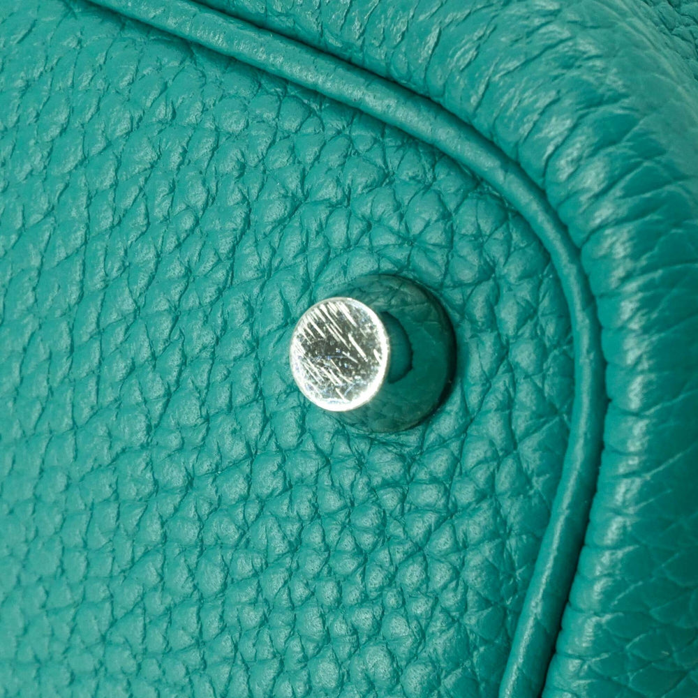 HERMES Picotin Lock PM handbag, Taurillon Clemence leather, Malachite Green — Like New