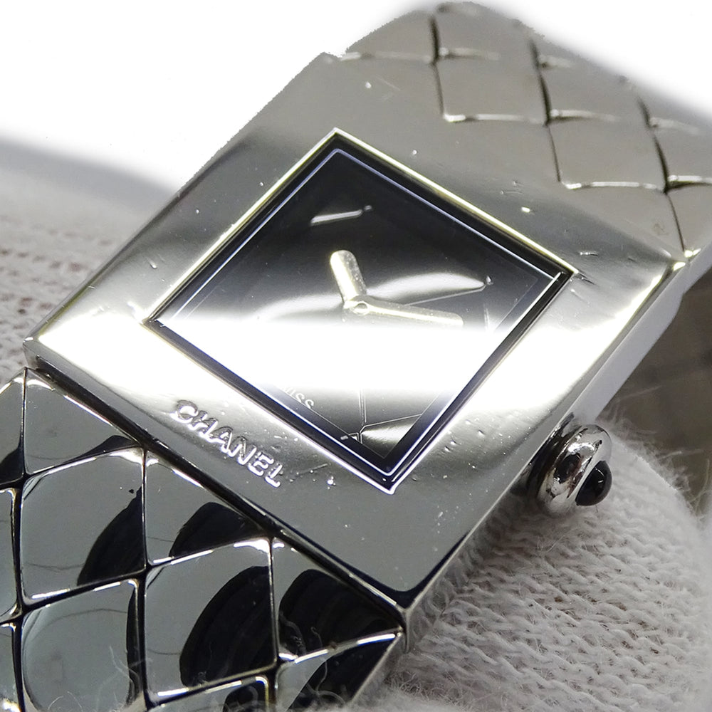 Chanel CHANEL Women's Watch, Brand Name, Matelassé, Quartz, Stainless Steel (SS), H0009, Silver, Black — Good