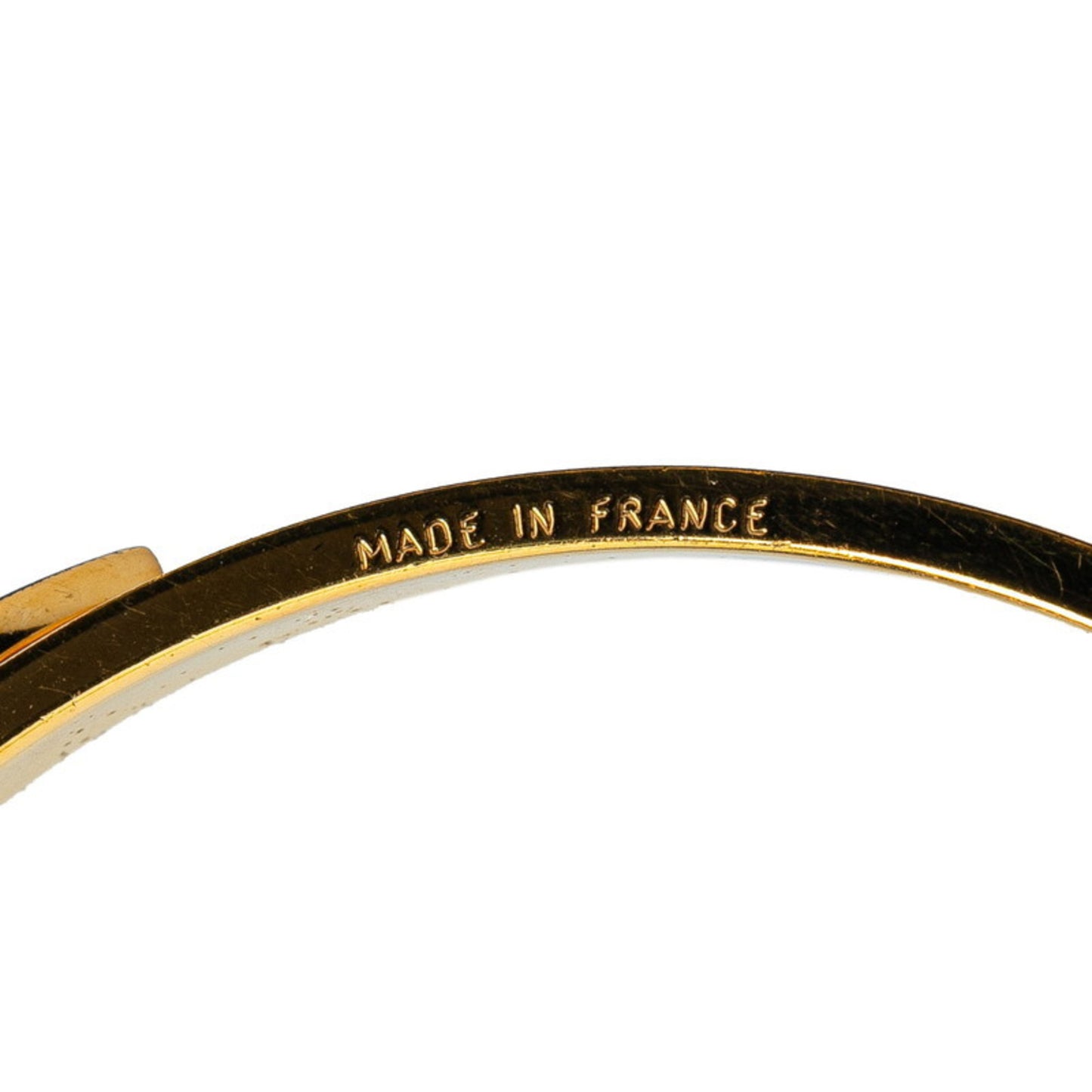 Hermes Belt Motif Bangle Gold Red Plated Women's HERMES