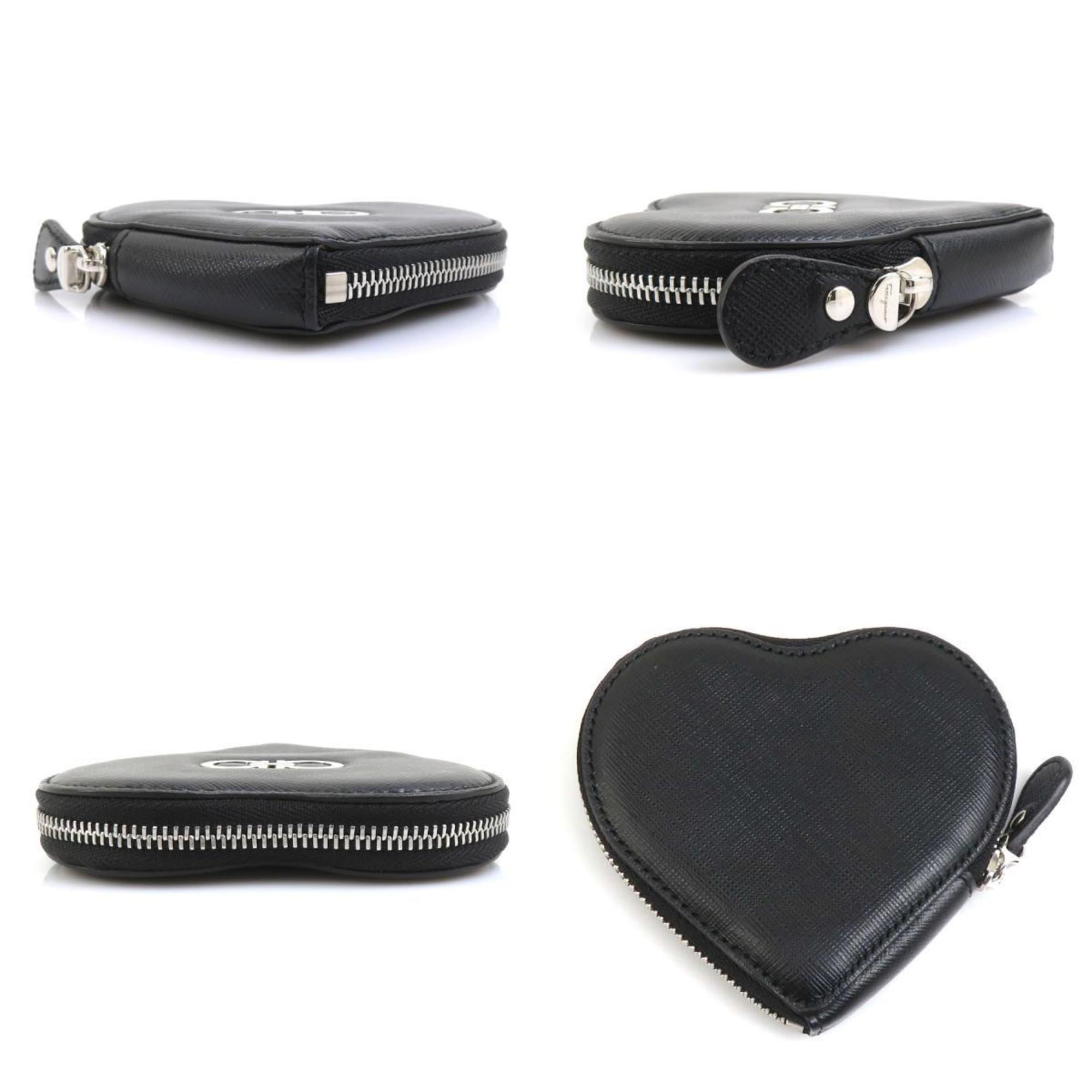 Salvatore Ferragamo Gancini Leather Wallet with Coin Purse, Black, Women's, H31894a