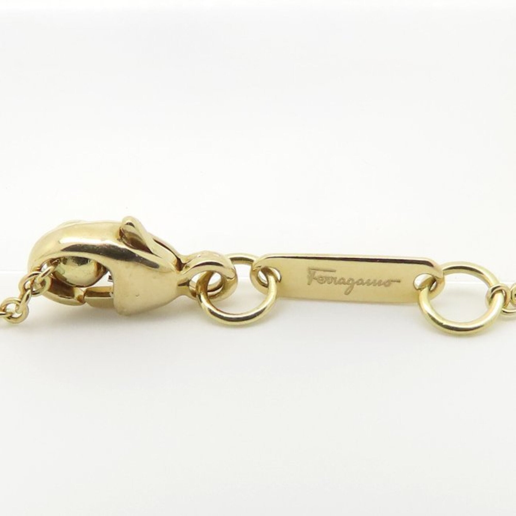 Salvatore Ferragamo Gancini Necklace, 18K Yellow Gold, Women's, Item No. 295381 — Like New