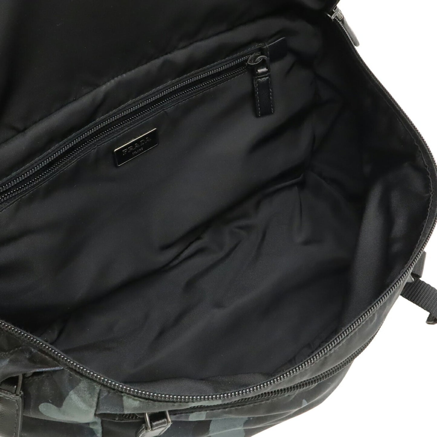 PRADA Prada Camouflage Nylon and Leather Body Bag Shoulder Navy Multicolor 2VH991