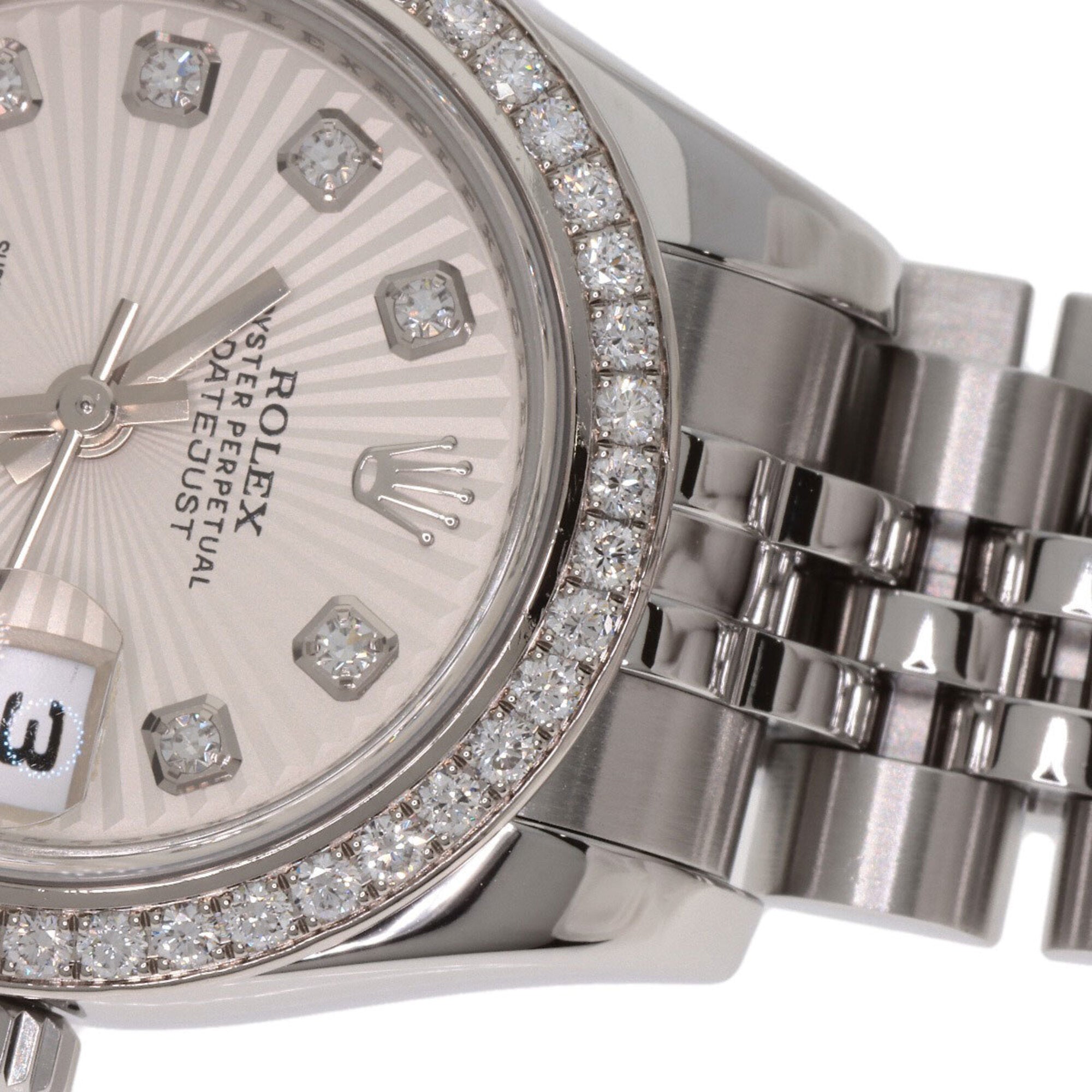 Rolex 179384G Datejust 10-Piece Diamond Bezel Watch in Stainless Steel/SS/18K White Gold with Diamonds, Women's — Good