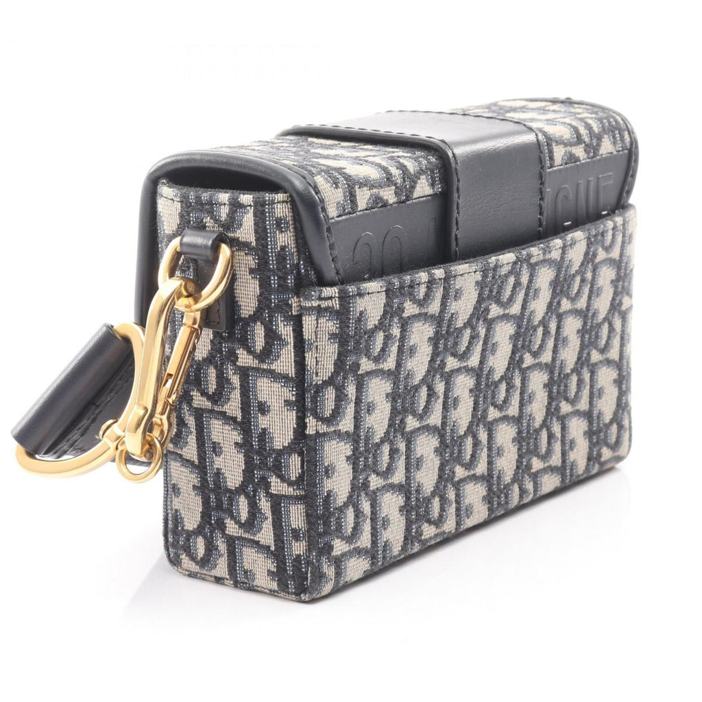 Christian Dior Dior 30 MONTAIGNE Oblique Shoulder Bag, Canvas and Leather, Women's, Beige, Navy, Black