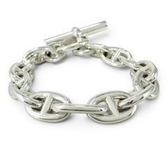 HERMES Chaine d'Ancre PM bracelet, AG925, 15 links, silver, made in France, 2025 model, weight 32.7g, women's — Like New