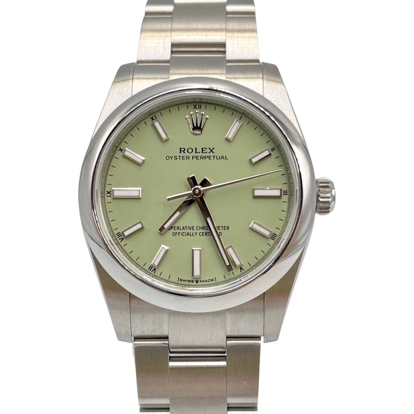 Rolex Oyster Perpetual 34 Pistachio Women's Watch 124200 Stainless Steel Men's
