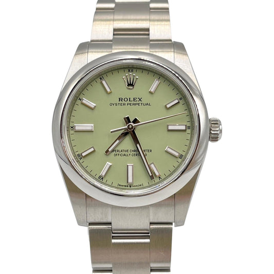 Rolex Oyster Perpetual 34 Pistachio Women's Watch 124200 Stainless Steel Men's