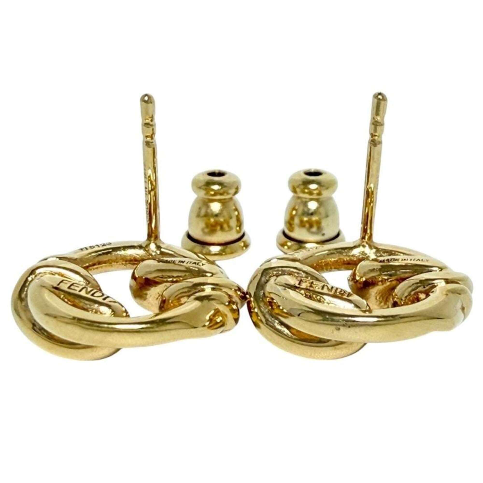 Fendi Women's Filo Stud Earrings, Gold — Like New