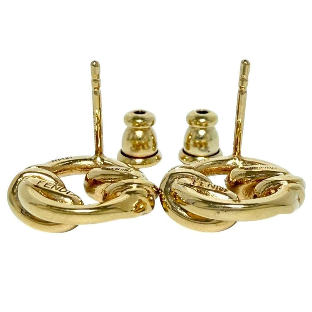 Fendi Women's Filo Stud Earrings, Gold — Like New