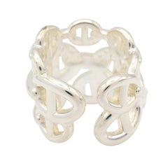 Hermes Chaine d'Ancre Enchainee GM Ring - Sterling Silver 925 Men's & Women's Tone — Like New