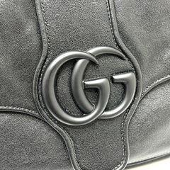 GUCCI 767209 GG Marmont Flap Bag, Handbag, Shoulder Leather, Women's, Black, Like New — Like New