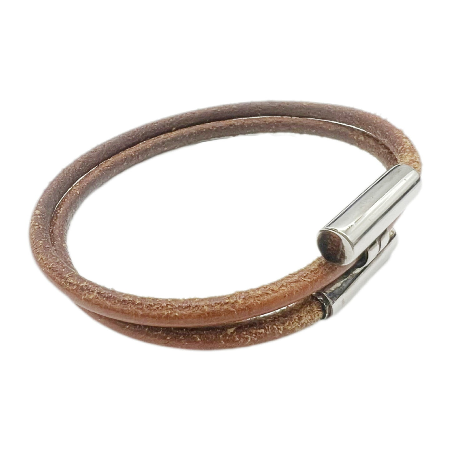 HERMES Turni Bracelet Brown Leather Ladies