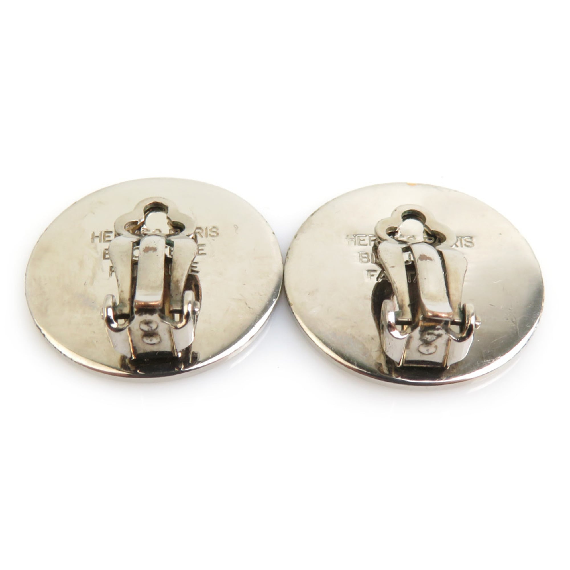 Hermes Hermès Serie Metal Silver Earrings for Women, Free Shipping, e61531a