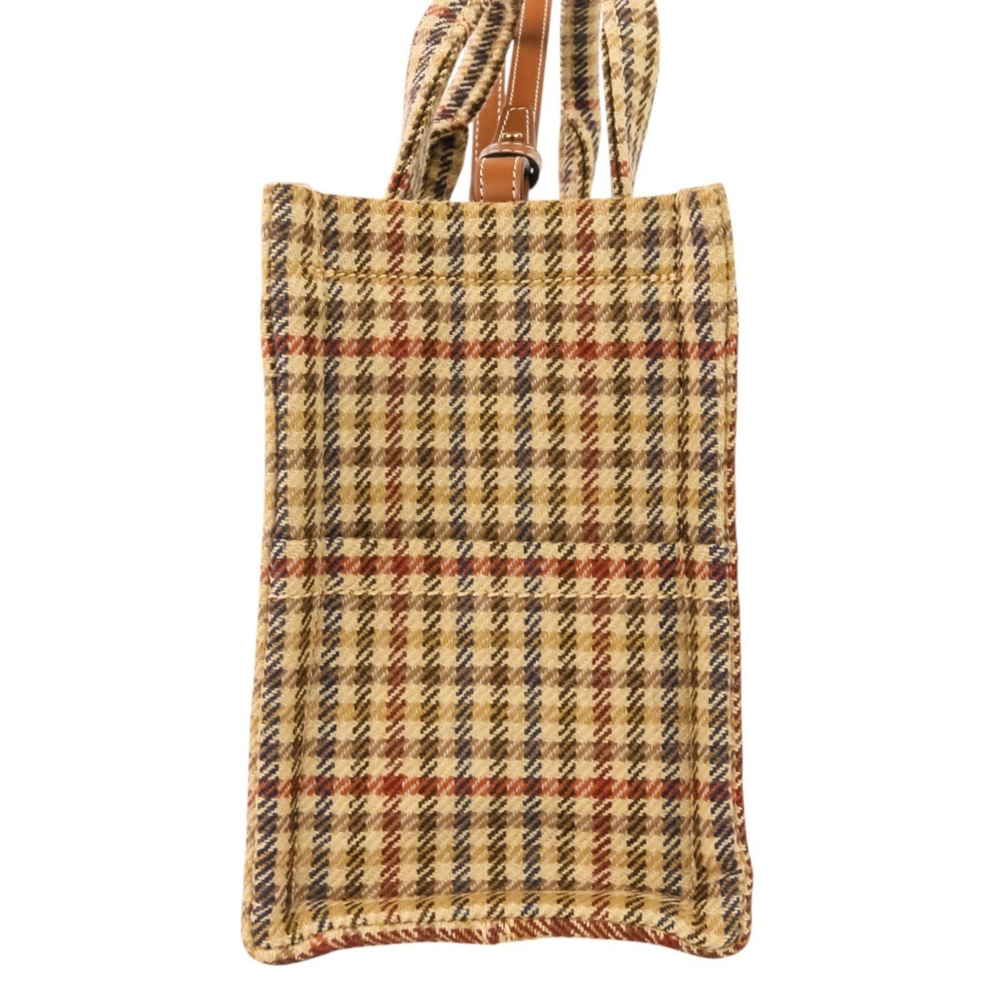 CELINE Triomphe Logo Small Cabas Thais Tweed 2-Way Shoulder Bag 199162EP8.14ML Brown Beige Women's — Like New