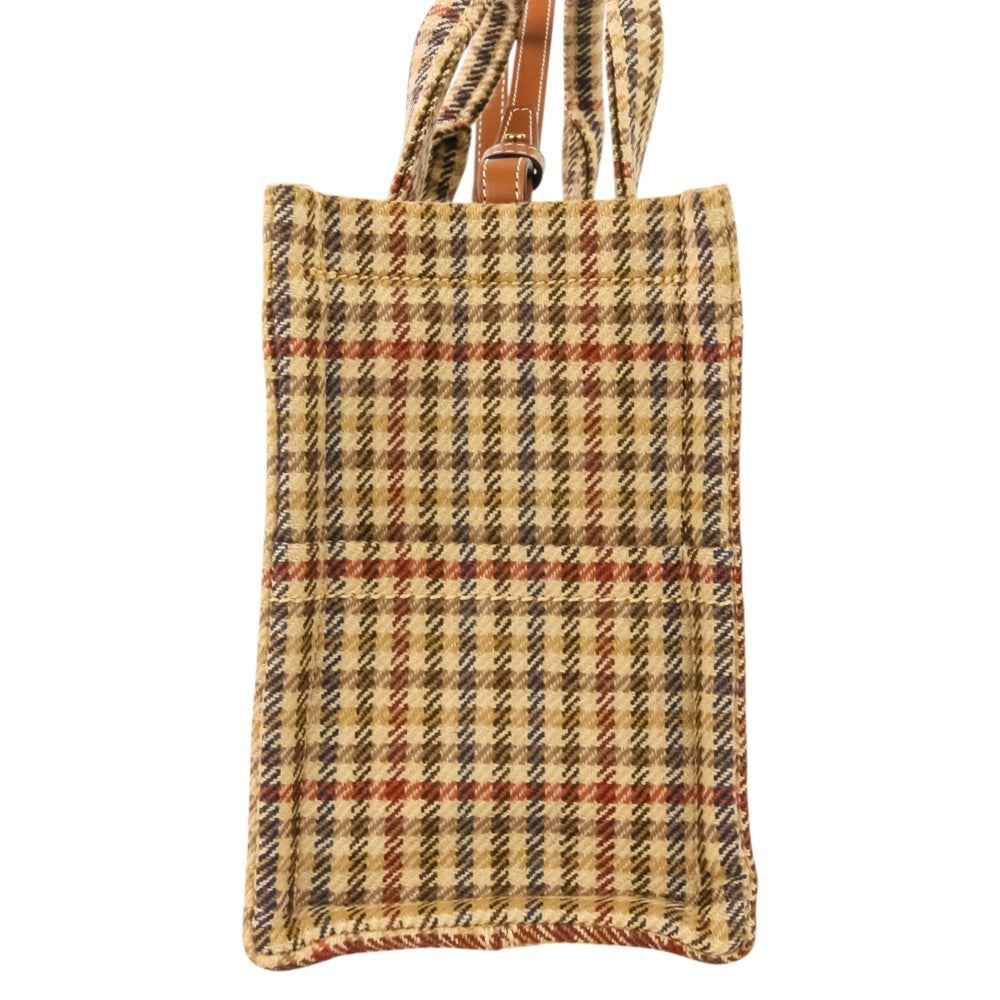 CELINE Triomphe Logo Small Cabas Thais Tweed 2-Way Shoulder Bag 199162EP8.14ML Brown Beige Women's — Like New