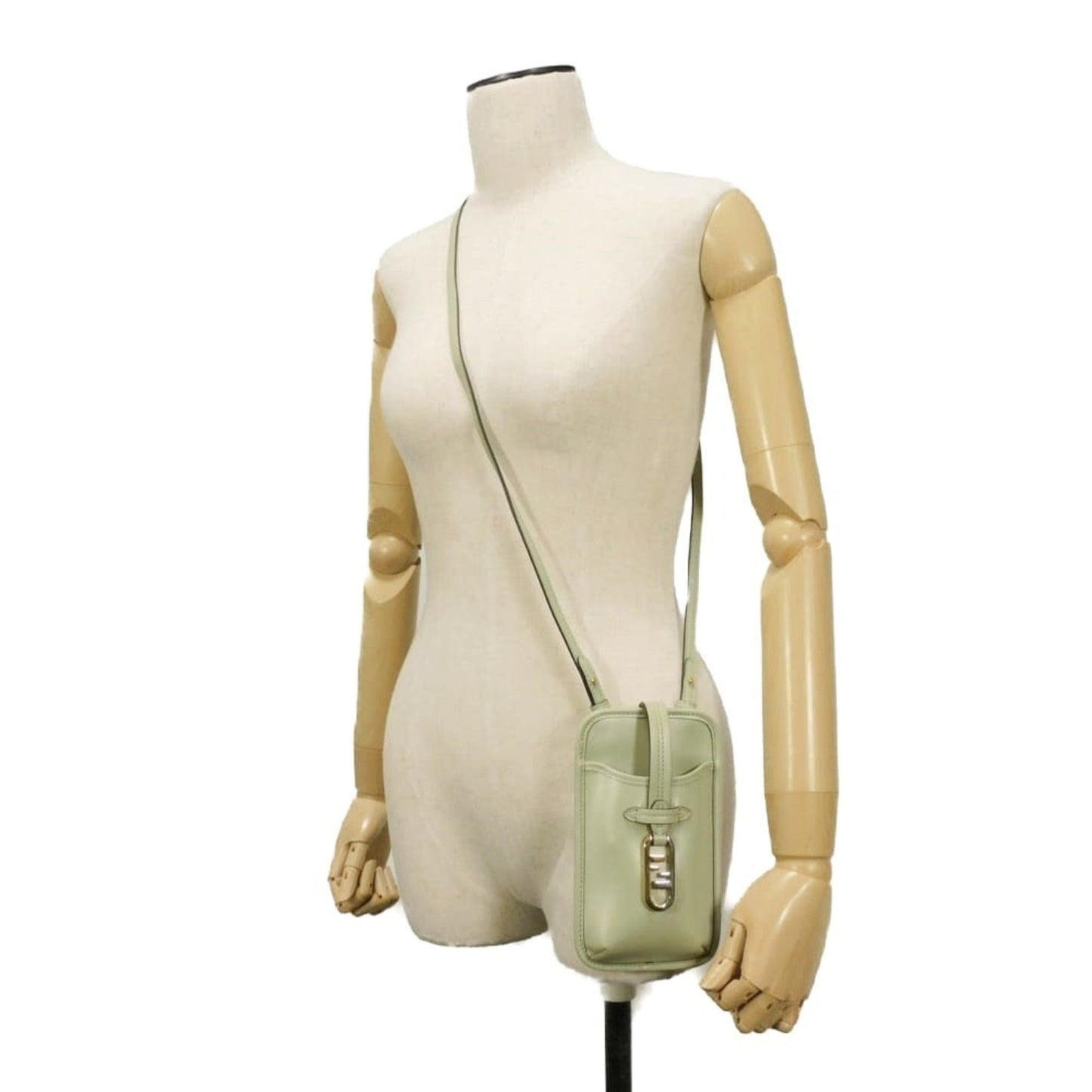 Fendi Orlock Phone Case, Crossbody, Coin Card Light Green, FF, 7AS131 AHM0 F1LGU, for Men and Women