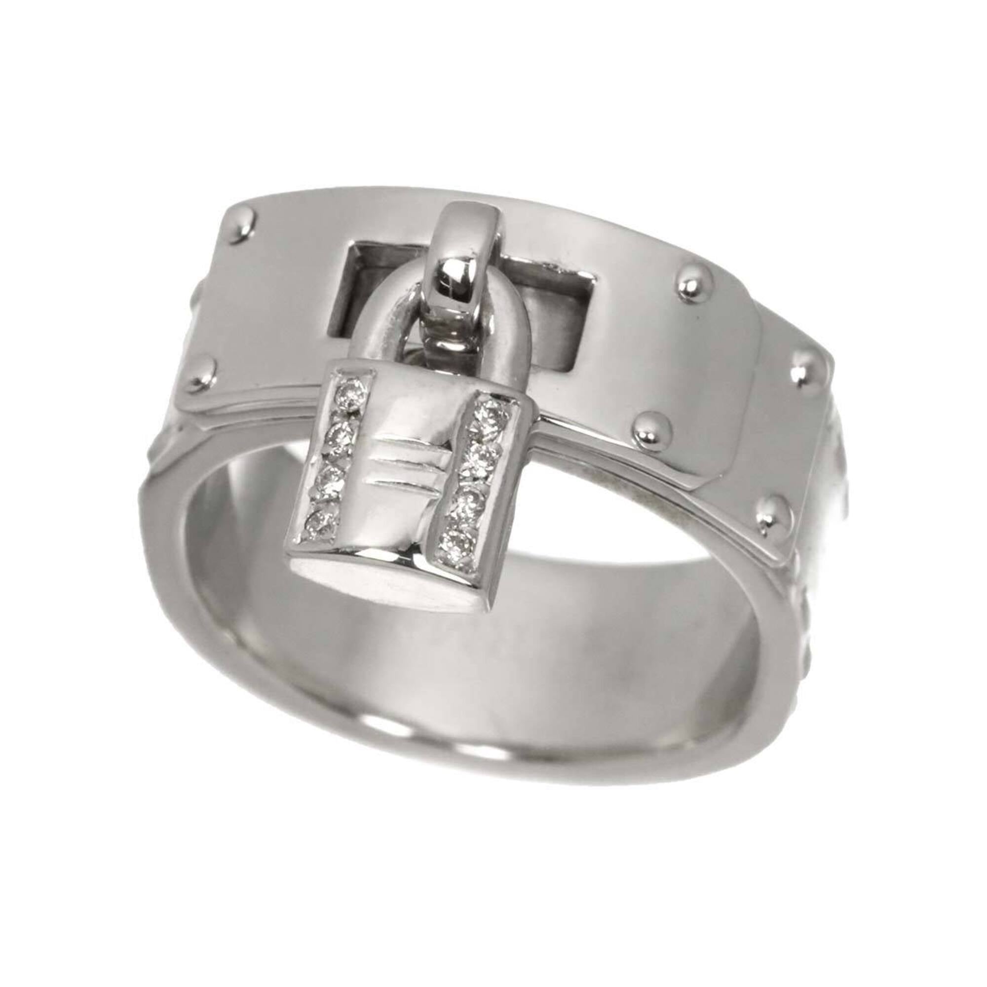 Hermes Kelly Ring #54, Diamond, 18K White Gold (750) — Like New