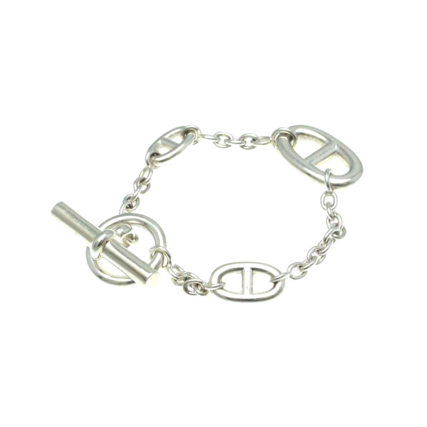 Hermes Chaine D'ancre Farandole Bracelet Silver 925 No Stone Charm Bracelet Silver