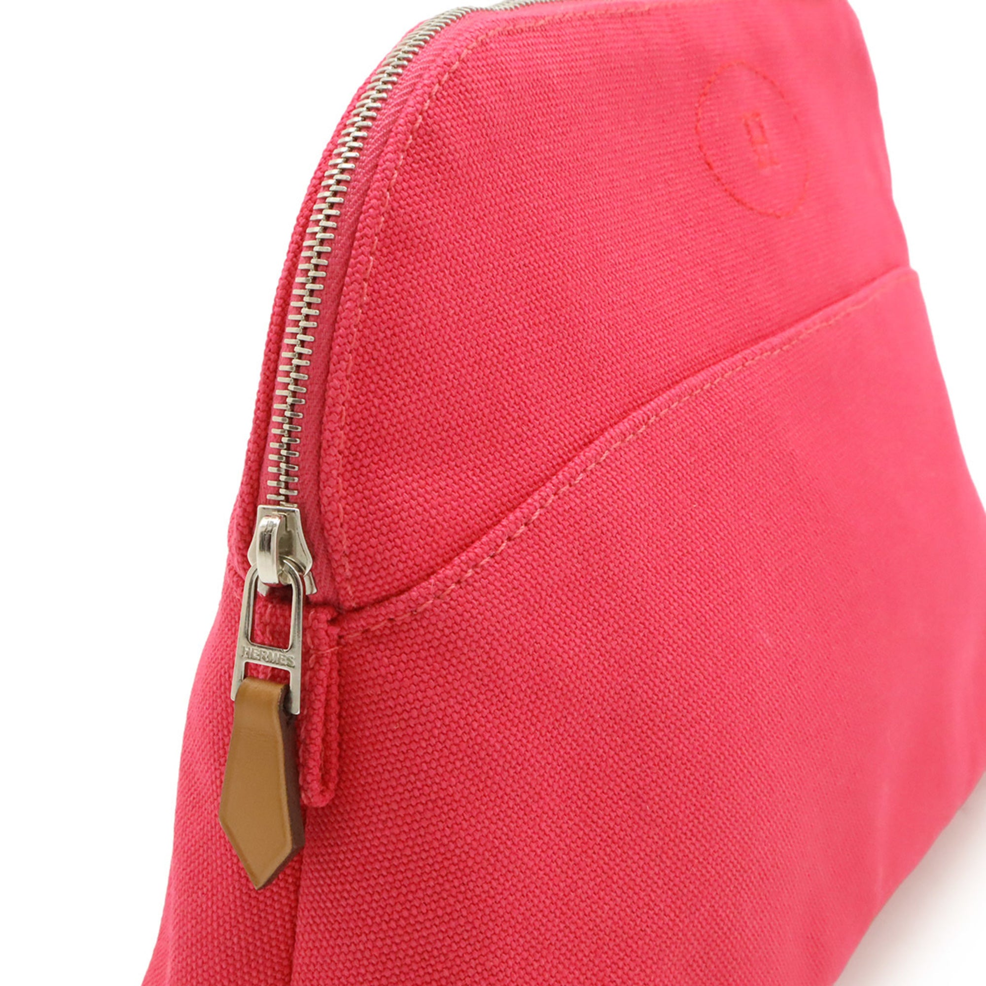 HERMES Bolide Pouch 25 Handbag Multi-purpose Canvas Leather Fuchsia Pink — Like New