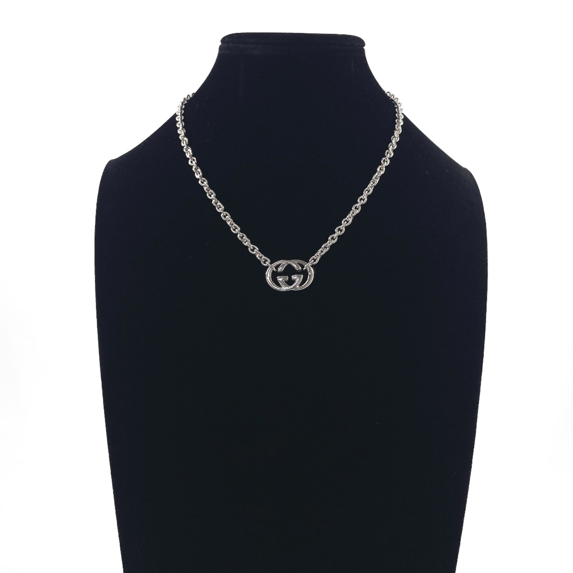 GUCCI Interlocking G Necklace, Sterling Silver 925, Unisex — Like New