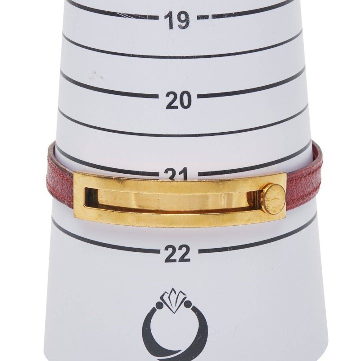 Hermes Puspus Bangle Red Leather Women's HERMES