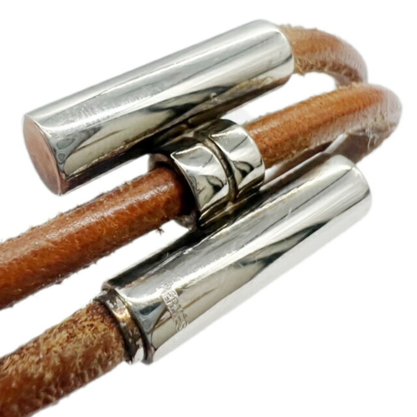 HERMES Turni Bracelet Brown Leather Ladies