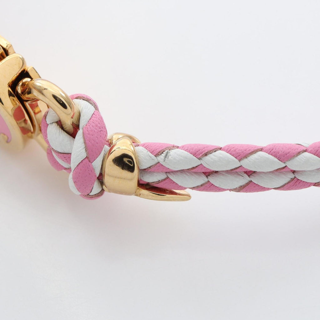 Louis Vuitton LV Click-It Rose Bracelet, Leather, Gold-Plated, Women's, Pink, White, Gold, M4191
