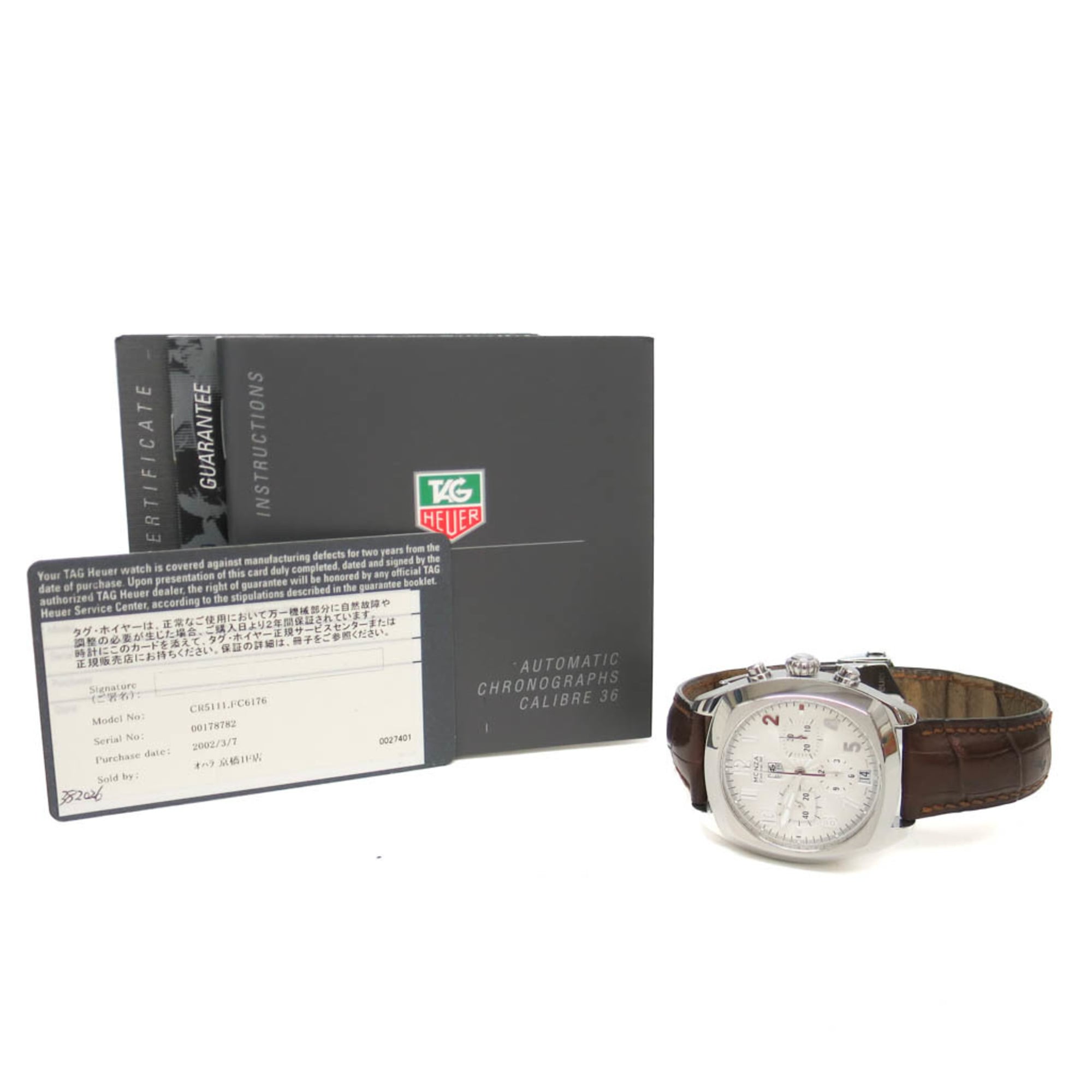 TAG HEUER Monza Calibre 36 Steel Automatic Mens Watch CR5111 Polished — Very Good