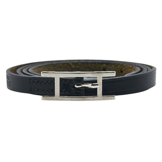 Hermes API3 Long Bracelet Black Leather Women's HERMES