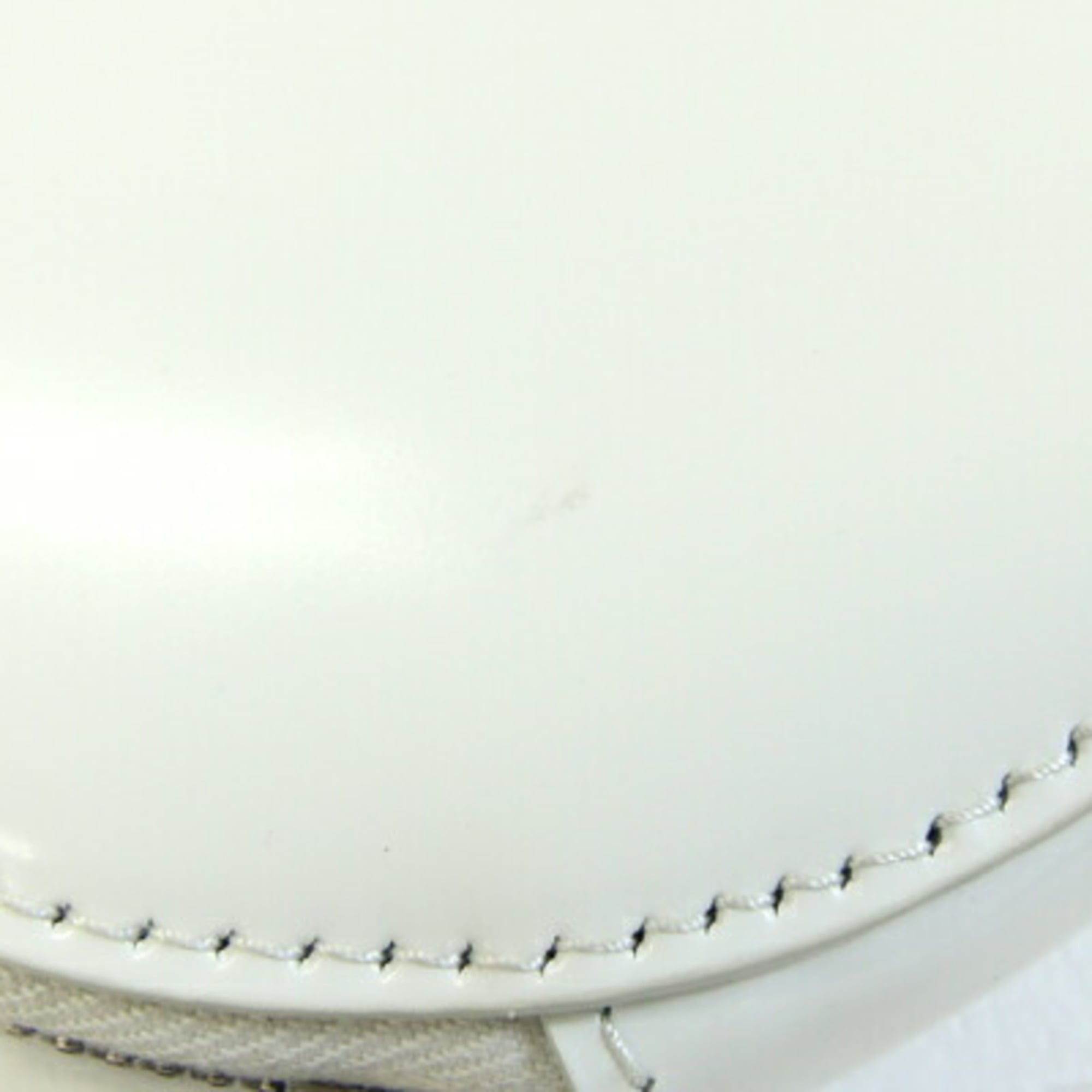 Prada Mini Pouch Wallet/Coin Case 1TL431 White Leather Coin Purse Accessory Bag Charm Round Keychain Triangle Plate PRADA | Handbag Attachment Carabiner — Like New