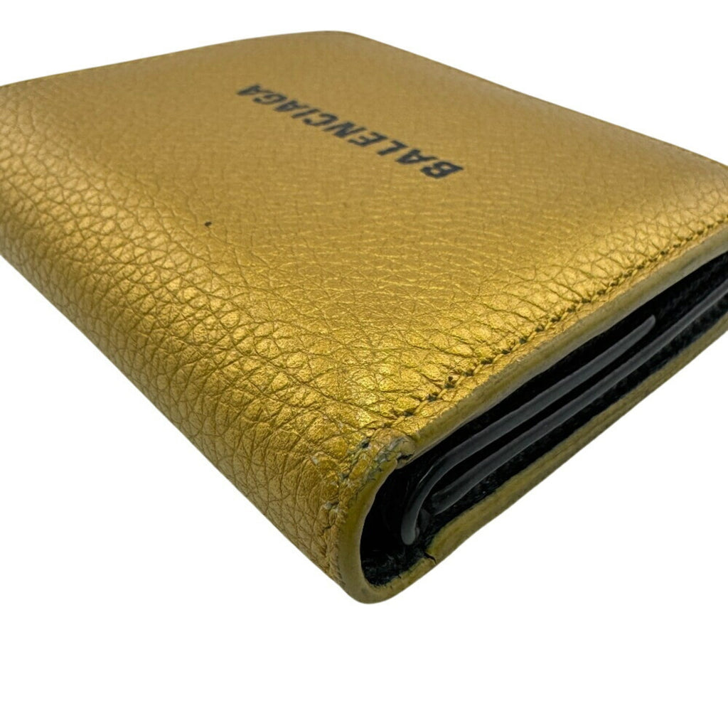 BALENCIAGA Everyday Compact Wallet, Bi-fold Gold, Unisex