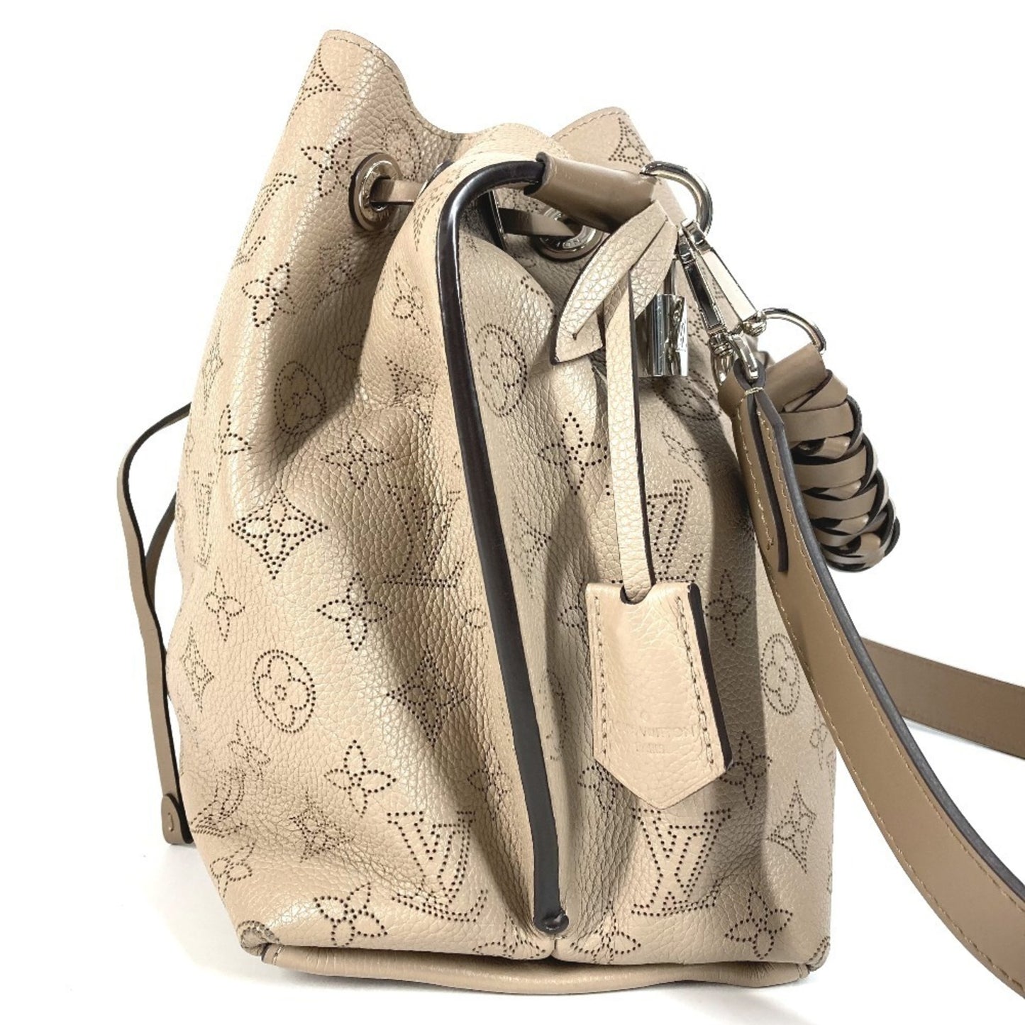 LOUIS VUITTON M55799 Monogram Mahina Mulia Bag, 2-Way Crossbody Handbag/Shoulder Leather, Women's, Galle, Beige