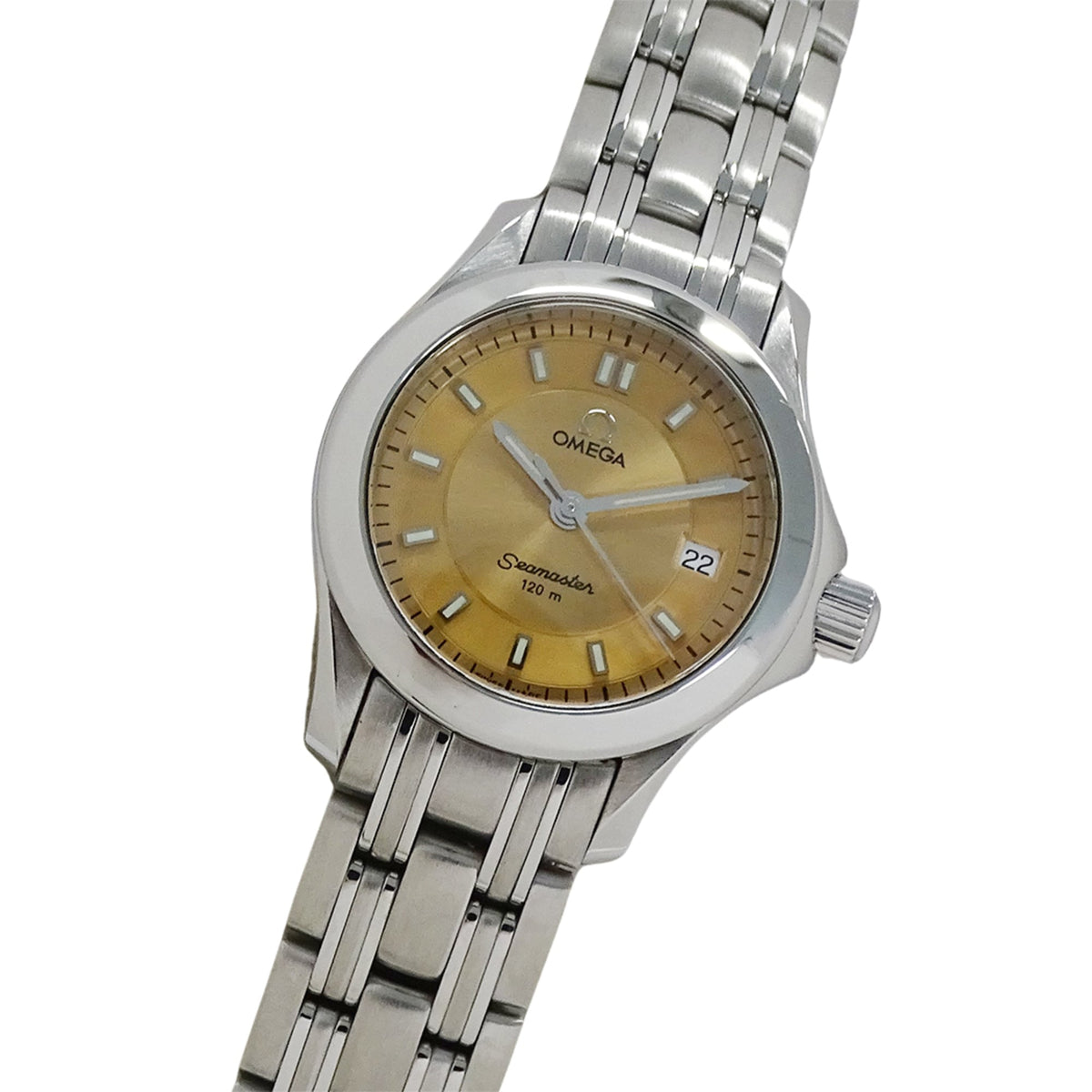 Omega Seamaster 2581.62 Women's Watch, Brand Name, 120m Water Resistant, Date, Quartz Movement, Stainless Steel (SS), Silver & Orange — Good